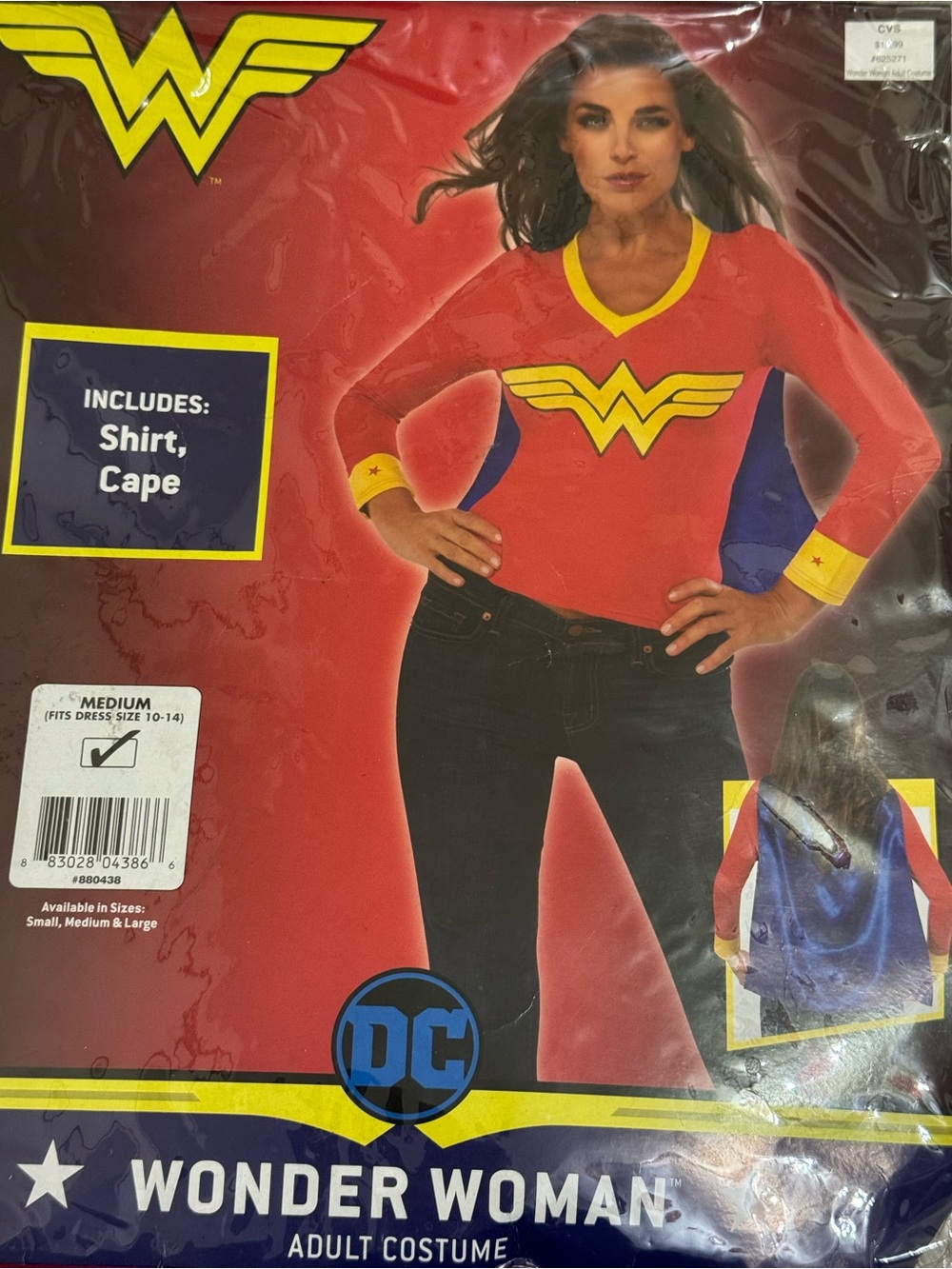 Halloween, DC Comics Wonder Woman Adult Costume Top and Cape